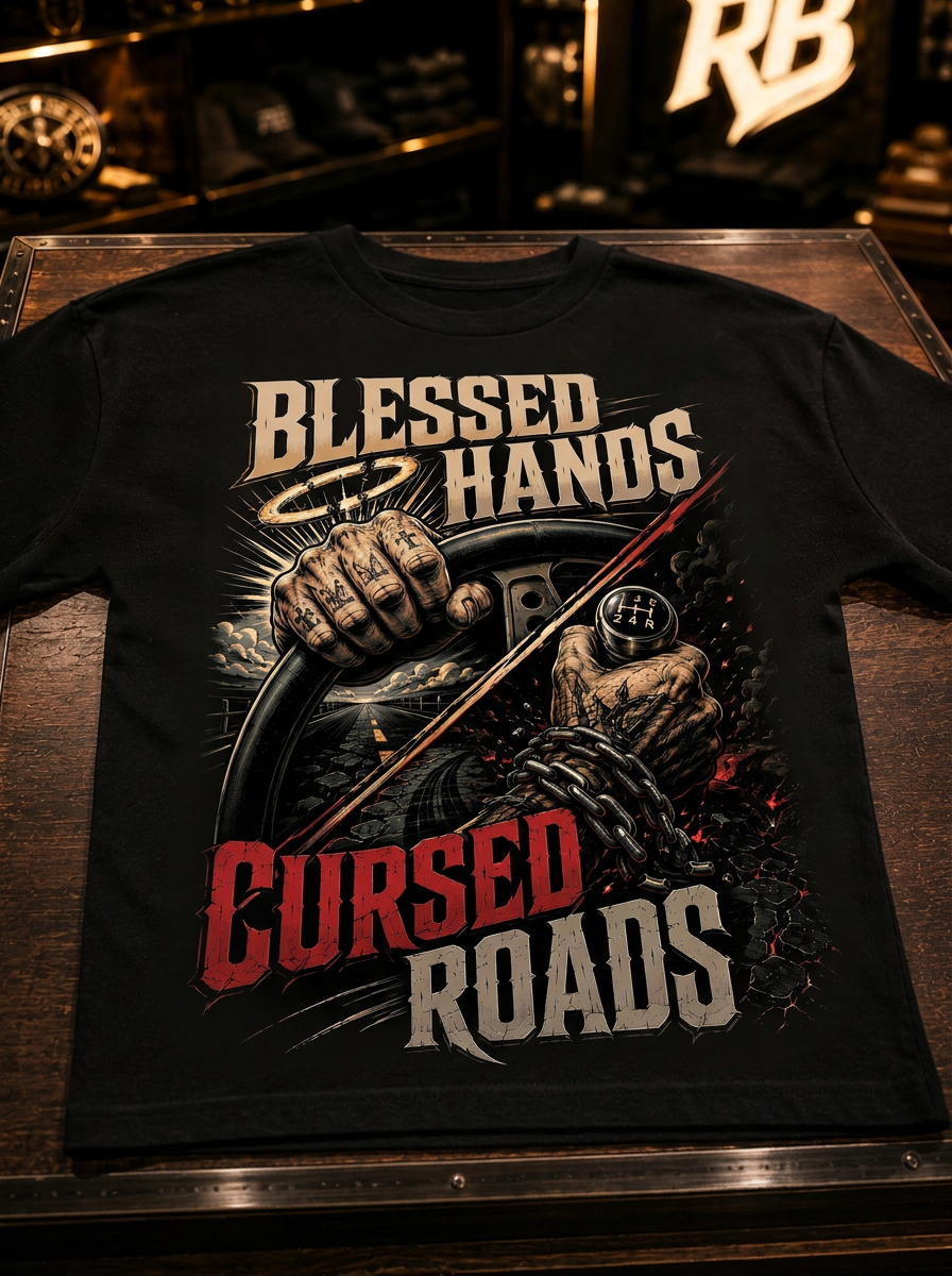 Blessed Hands. Cursed Roads - Tee Front