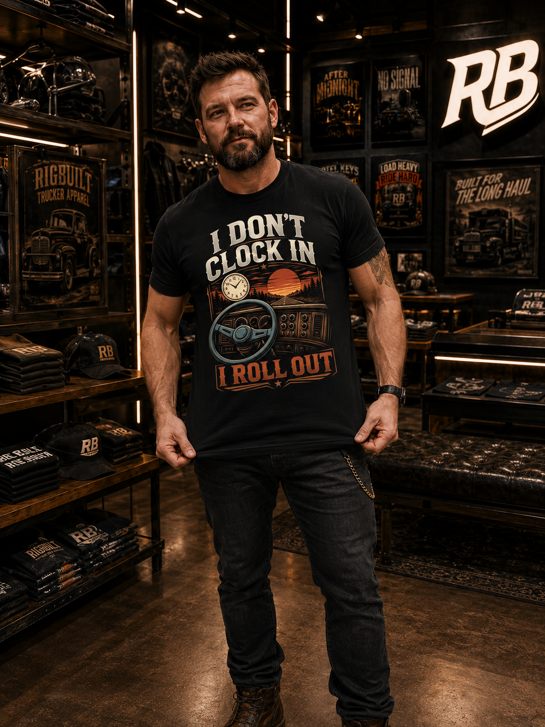 I Don’t Clock In I Roll Out – Tee Front