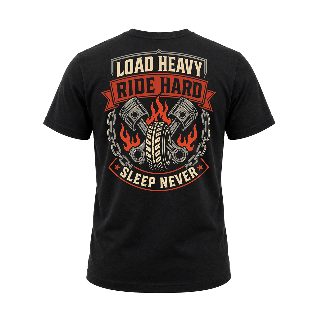 Load Heavy Ride Hard – Tee Back