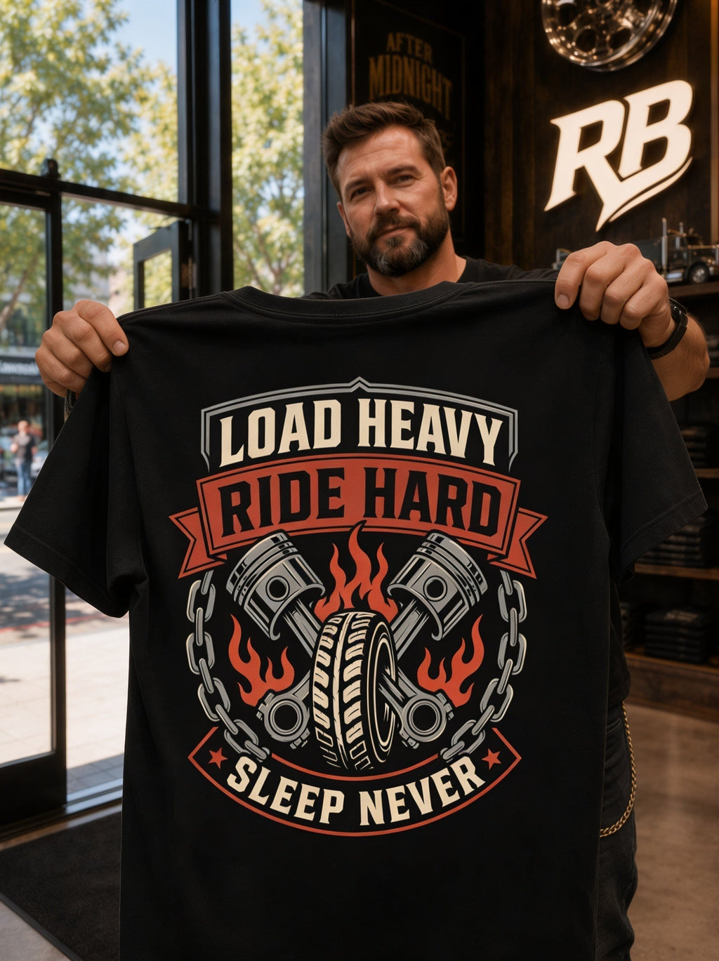 Load Heavy Ride Hard – Tee Back