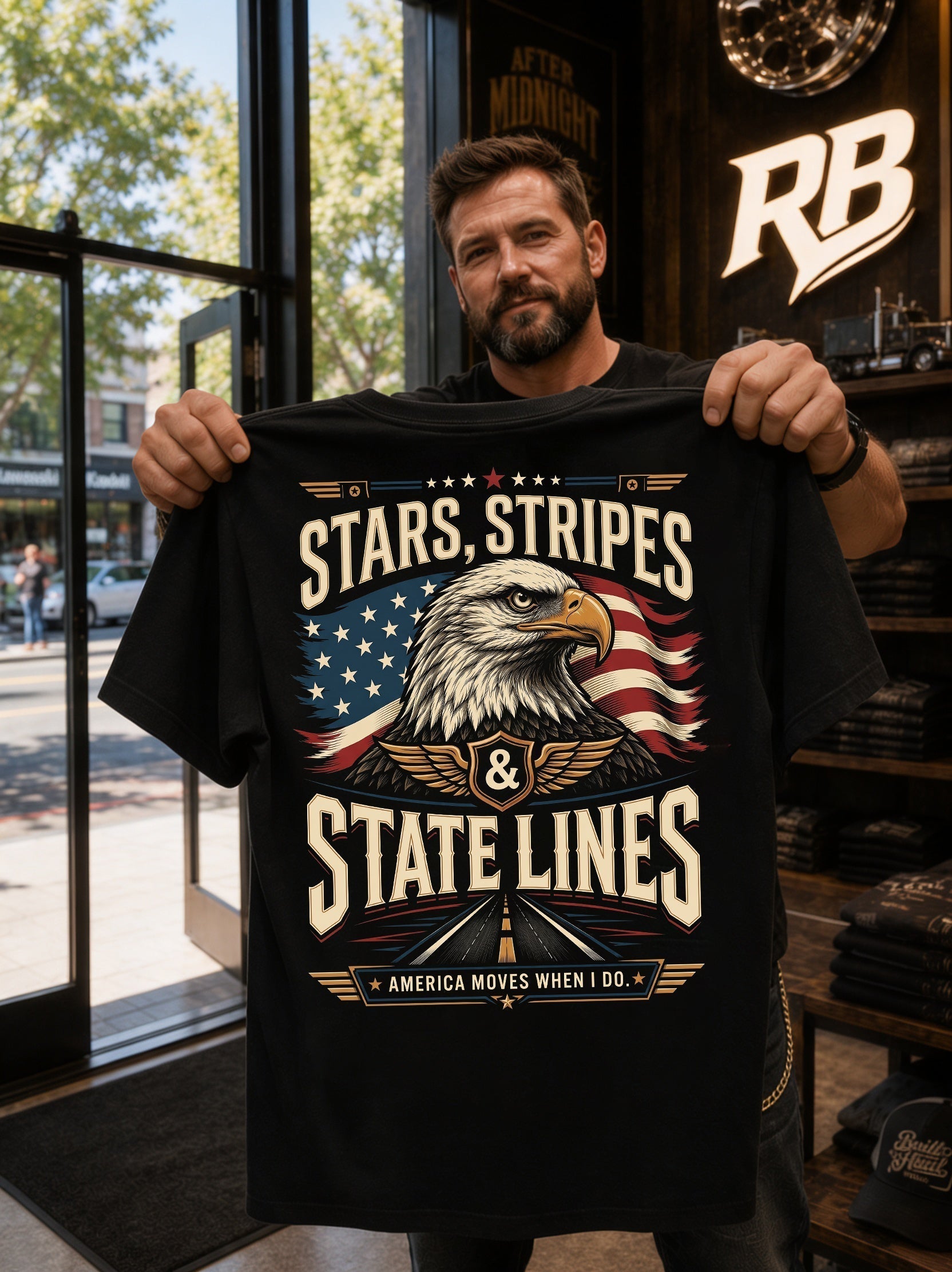 Stars, Stripes & State Lines – Tee Back