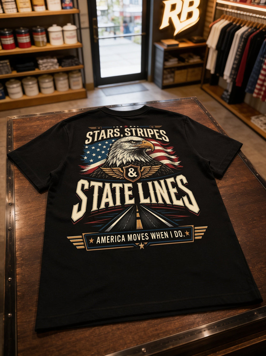 Stars, Stripes & State Lines – Tee Back