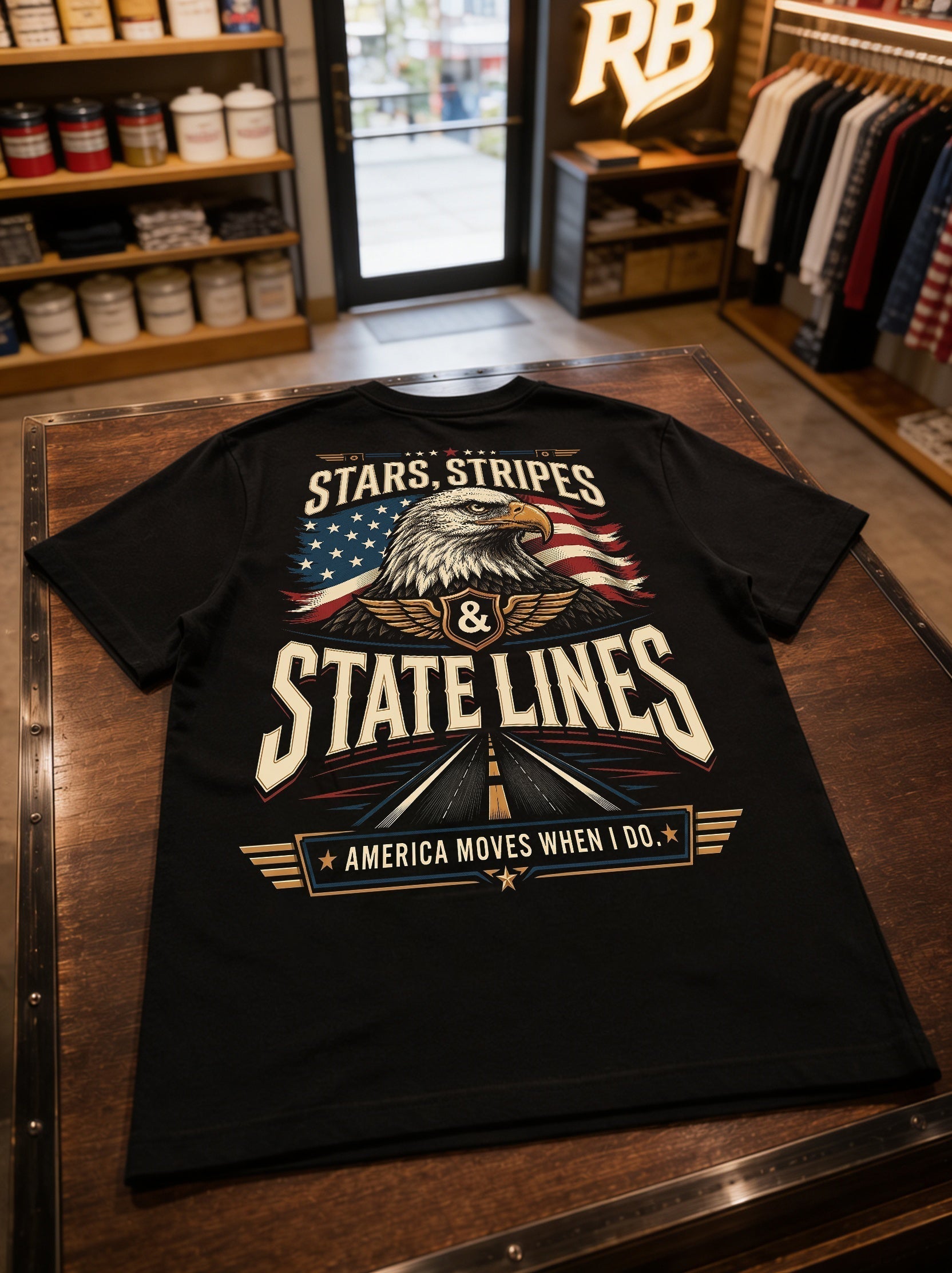 Stars, Stripes & State Lines – Tee Back