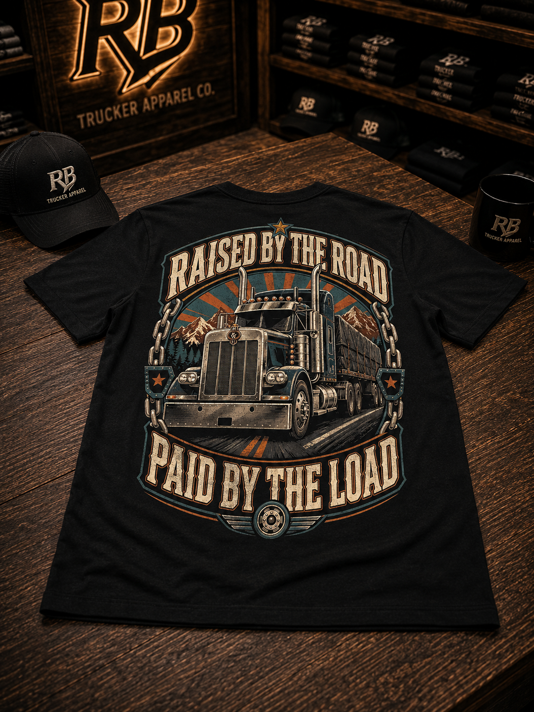 Raised By The Road. Paid By The Load - Tee Front Back