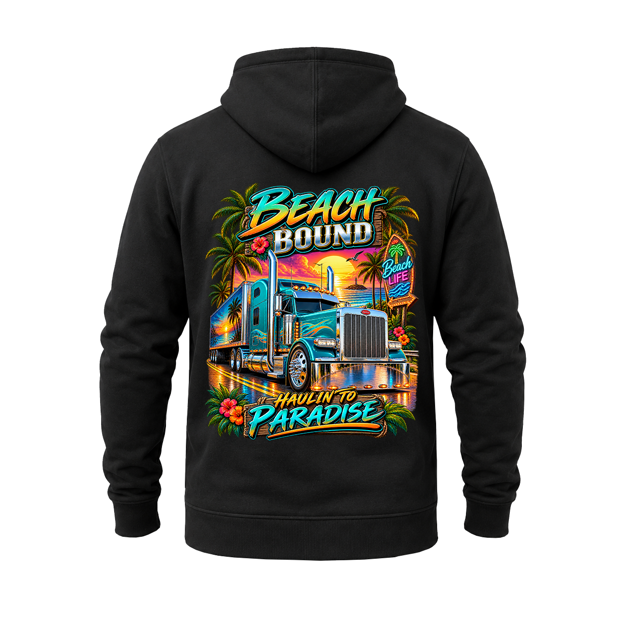 Beach Bound Haulin To Paradise - Hoodie