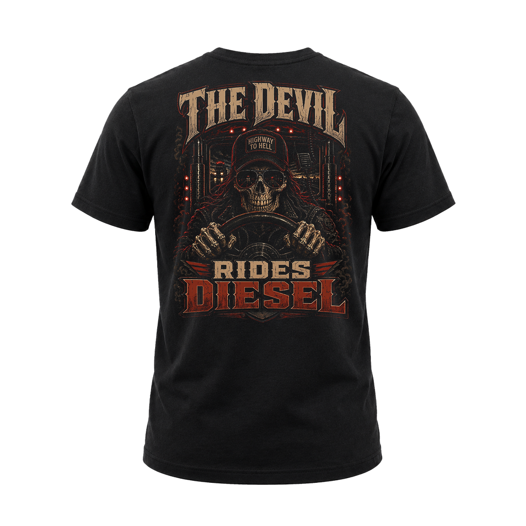 The Devil Rides Diesel - Tee Front Back