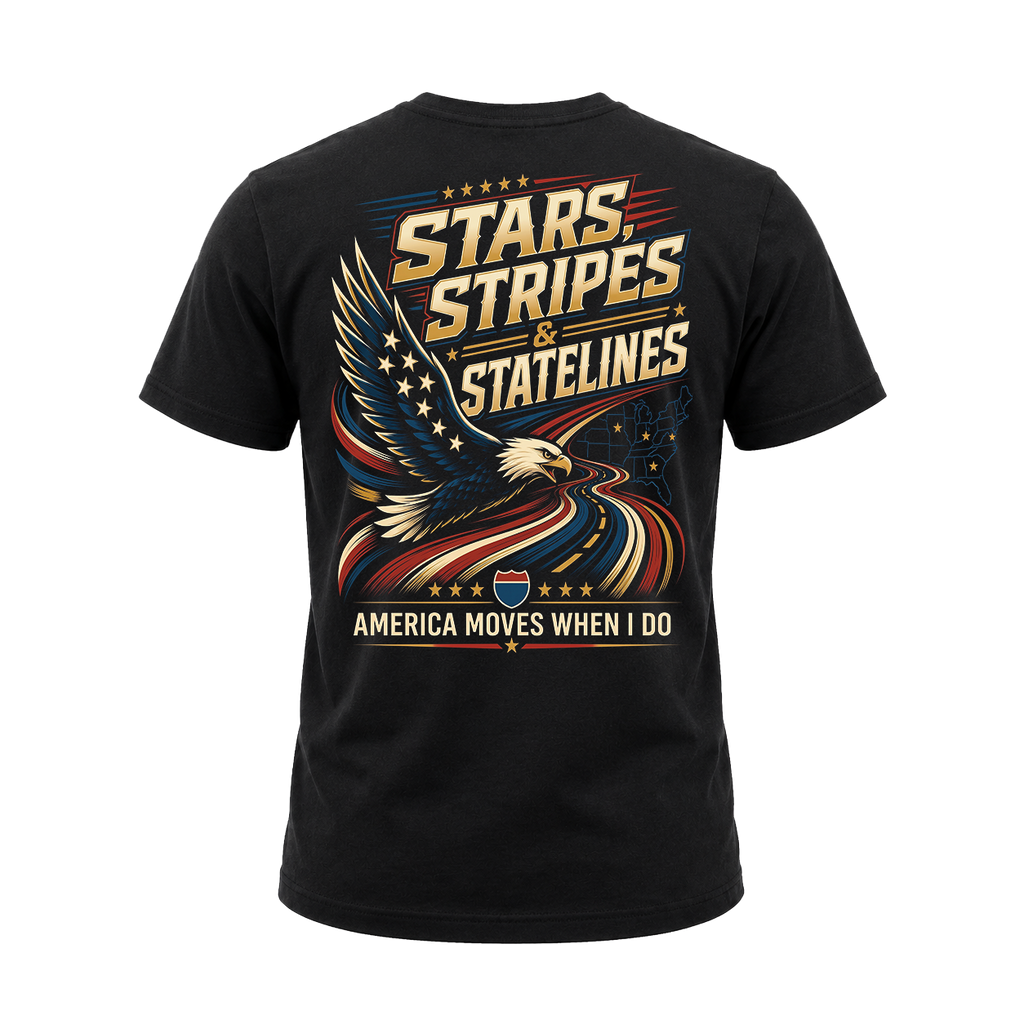 Stars, Stripes & State Lines V2 - Tee Front Back
