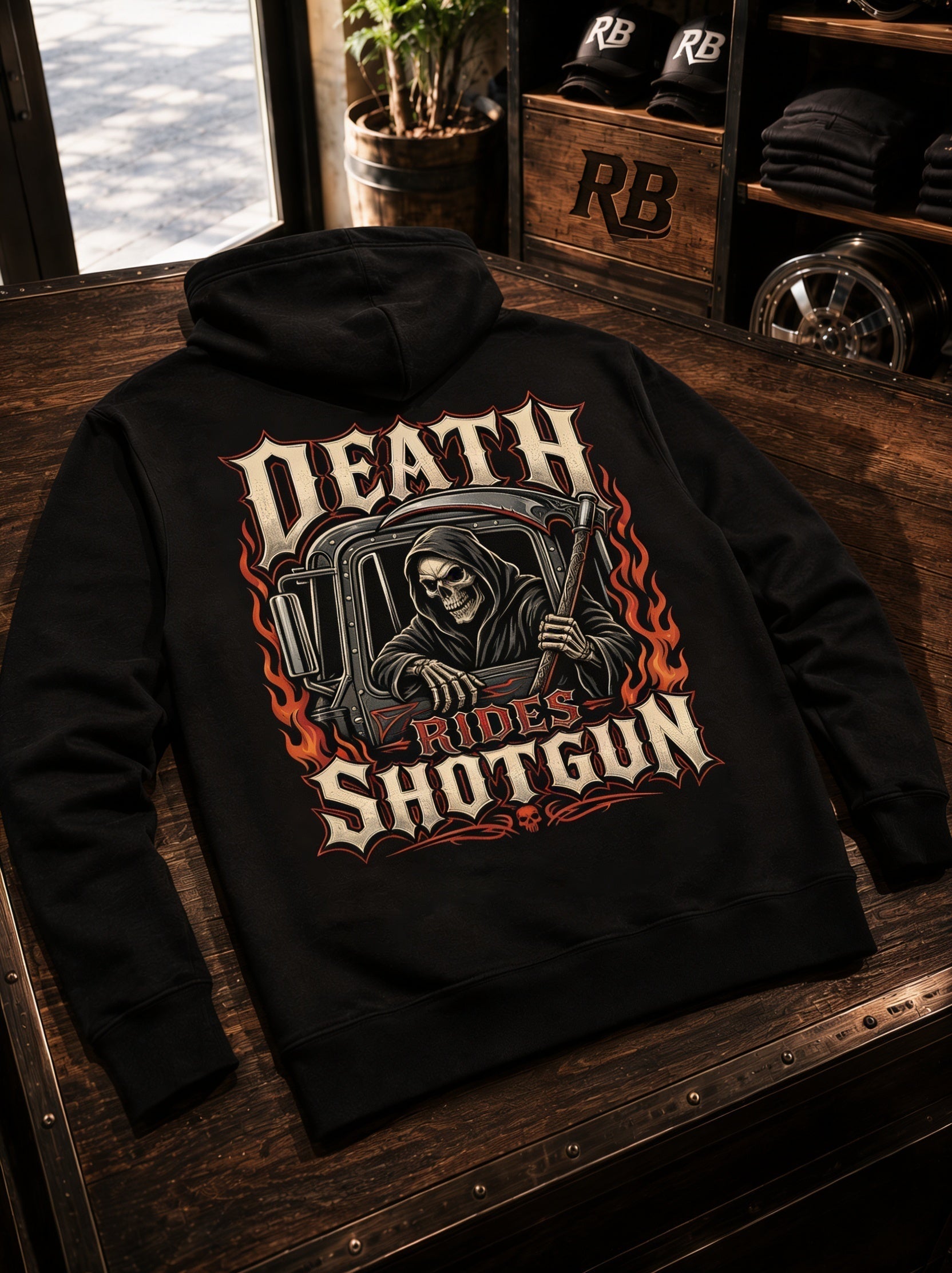 Death Rides Shotgun – Hoodie
