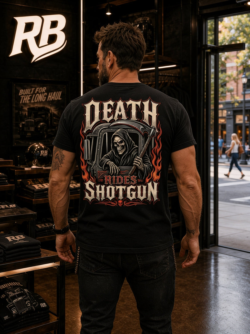 Death Rides Shotgun – Tee Back