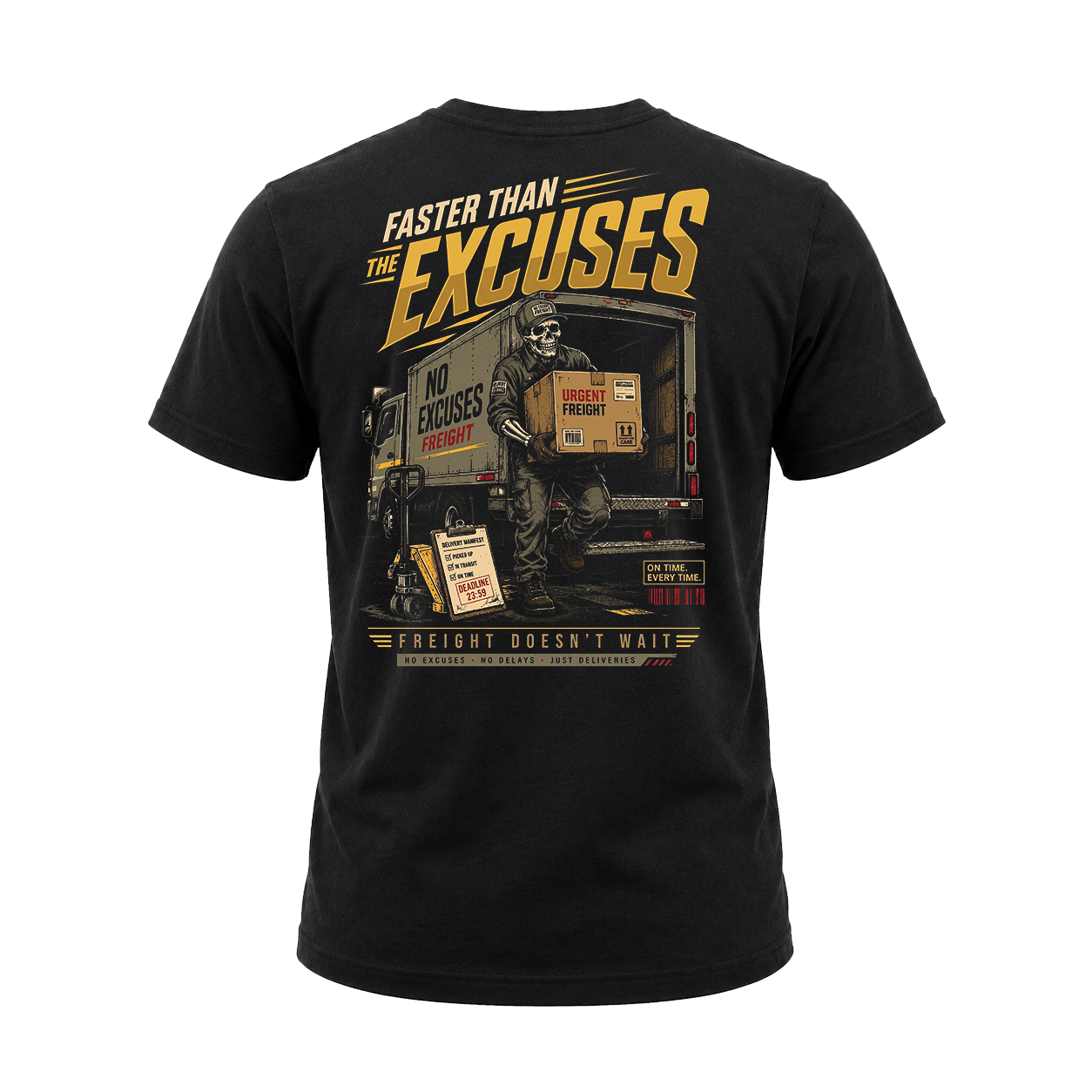 Faster Than The Excuses – Tee Front Back