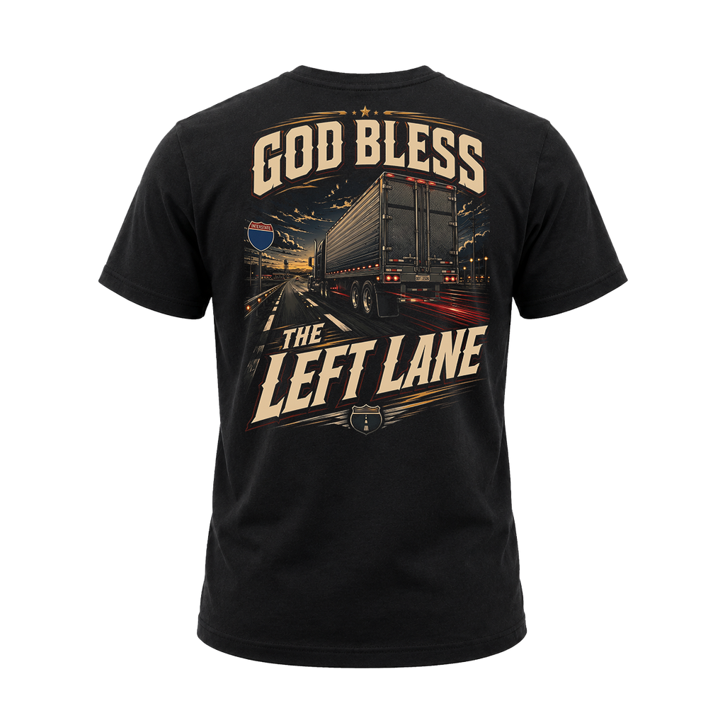 God Bless The Left Lane - Tee Back