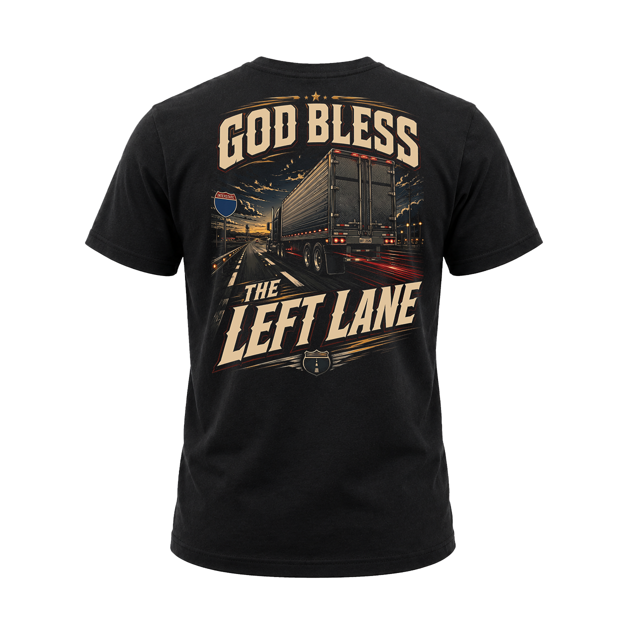 God Bless The Left Lane - Tee Back