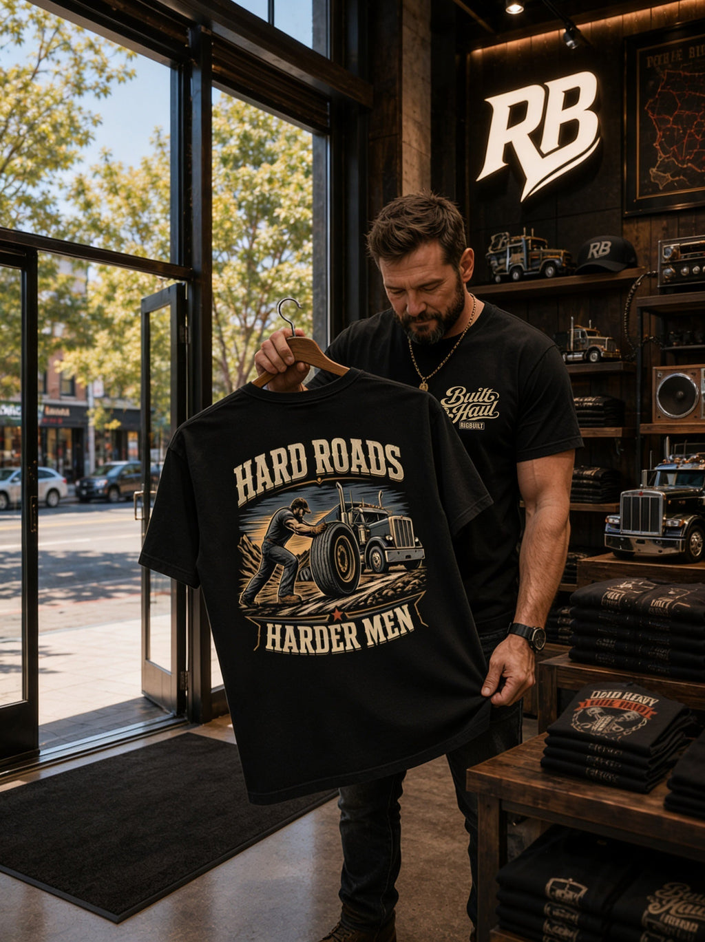 Hard Roads Harder Men – Tee Back