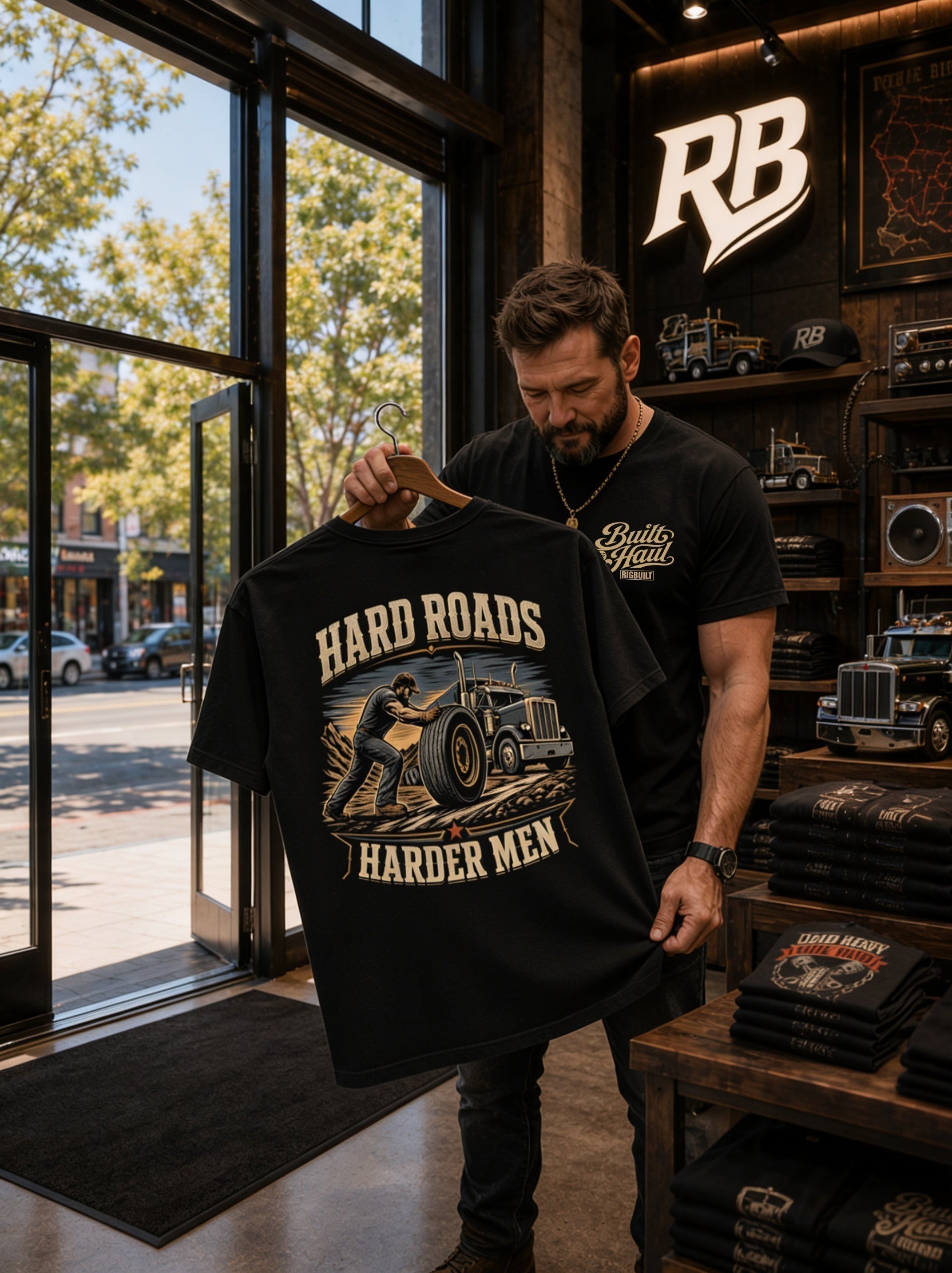 Hard Roads Harder Men – Tee Back