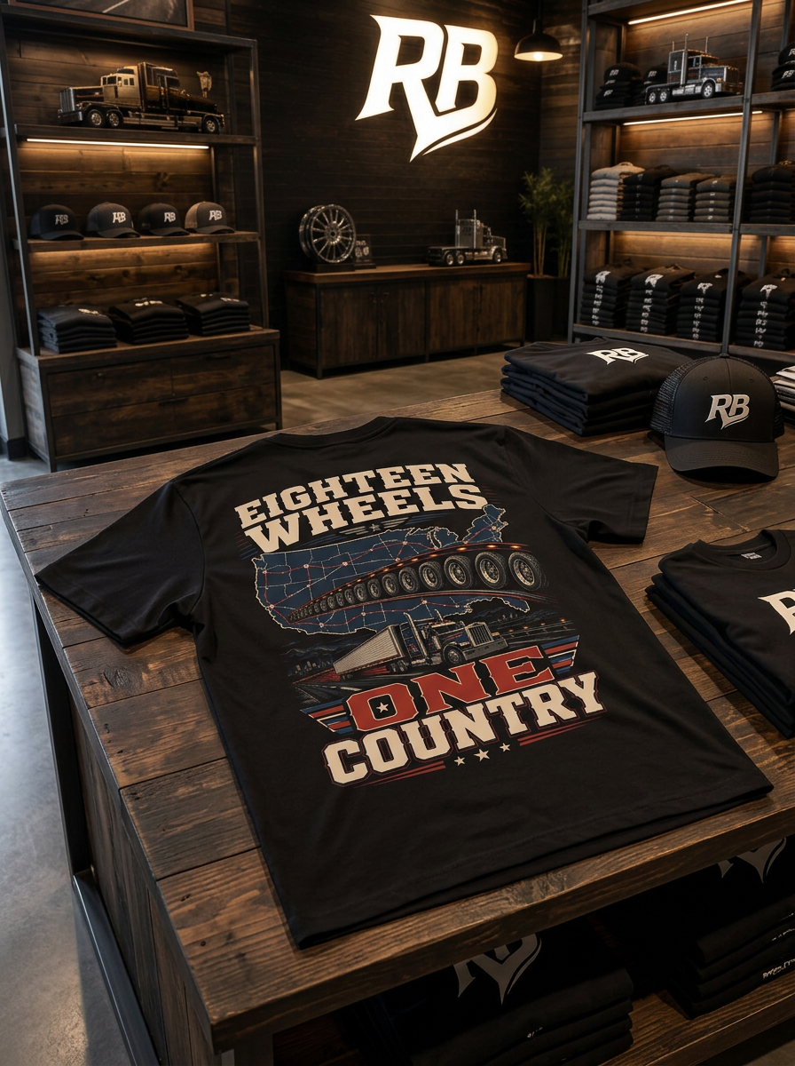 Eighteen Wheels One Country - Tee Front Back