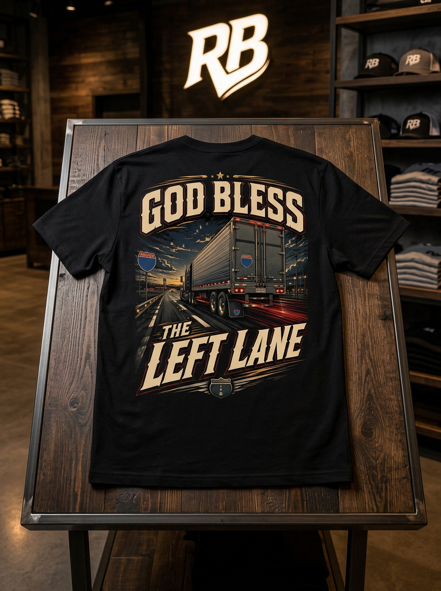 God Bless The Left Lane - Tee Front Back