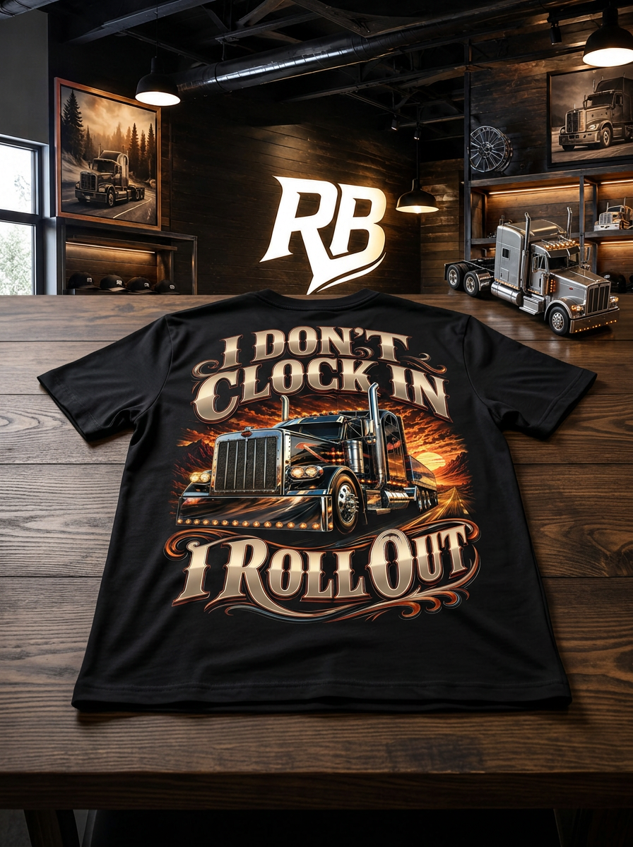I Don’t Clock In I Roll Out V2 – Tee Front Back