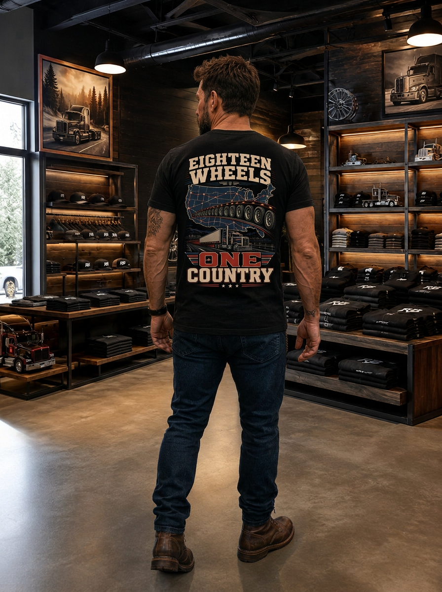Eighteen Wheels One Country - Tee Front Back