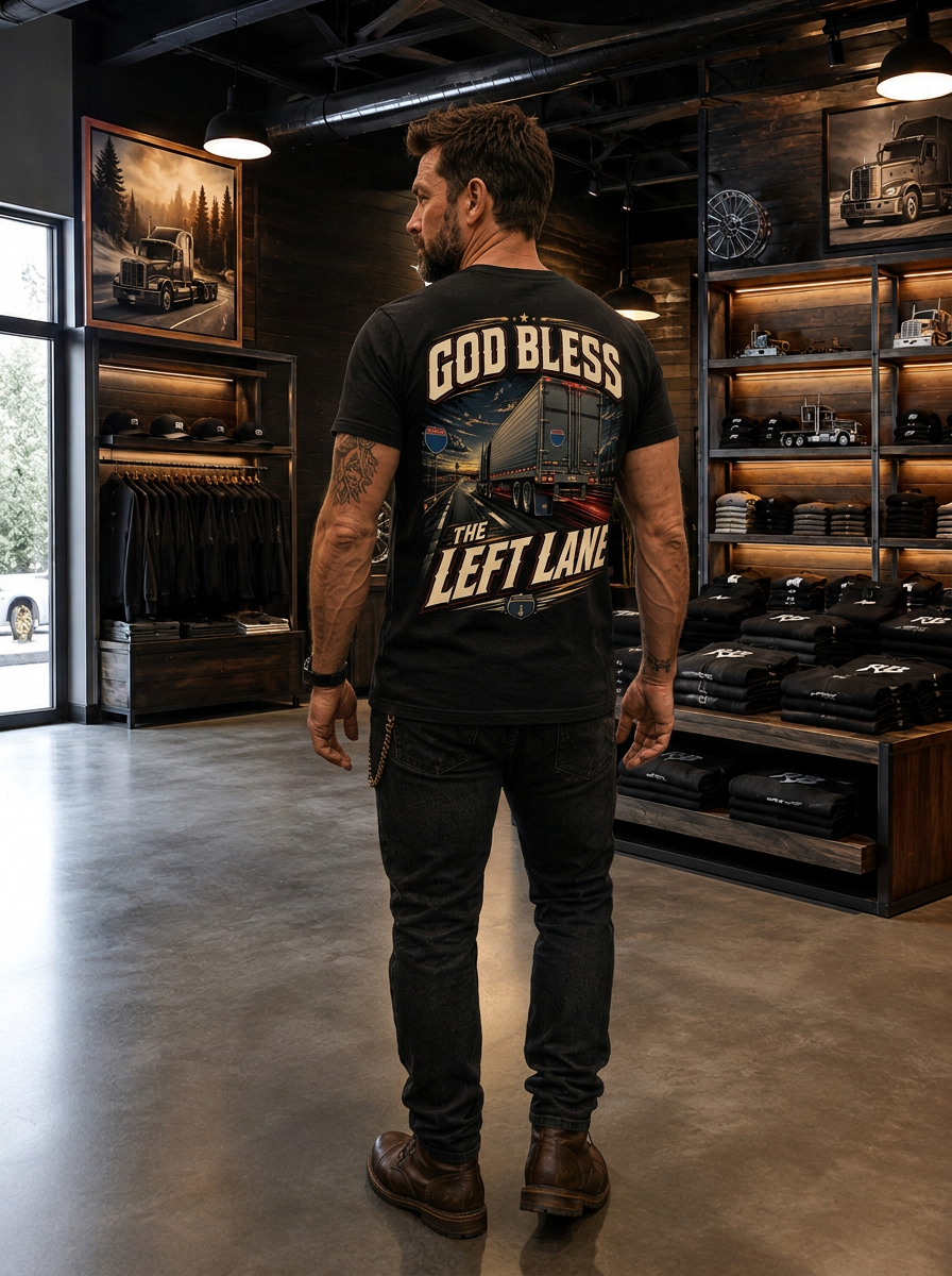 God Bless The Left Lane - Tee Front Back