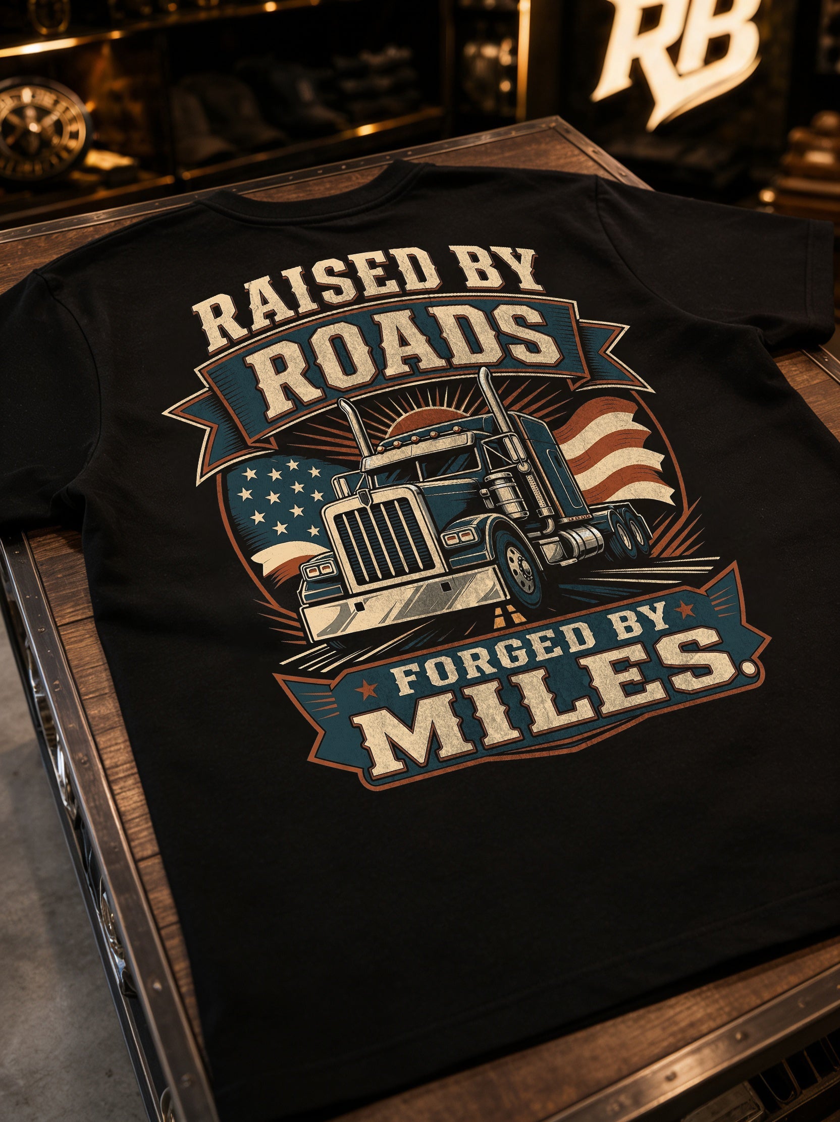 Raised By Roads. Forged By Miles - Tee Front Back