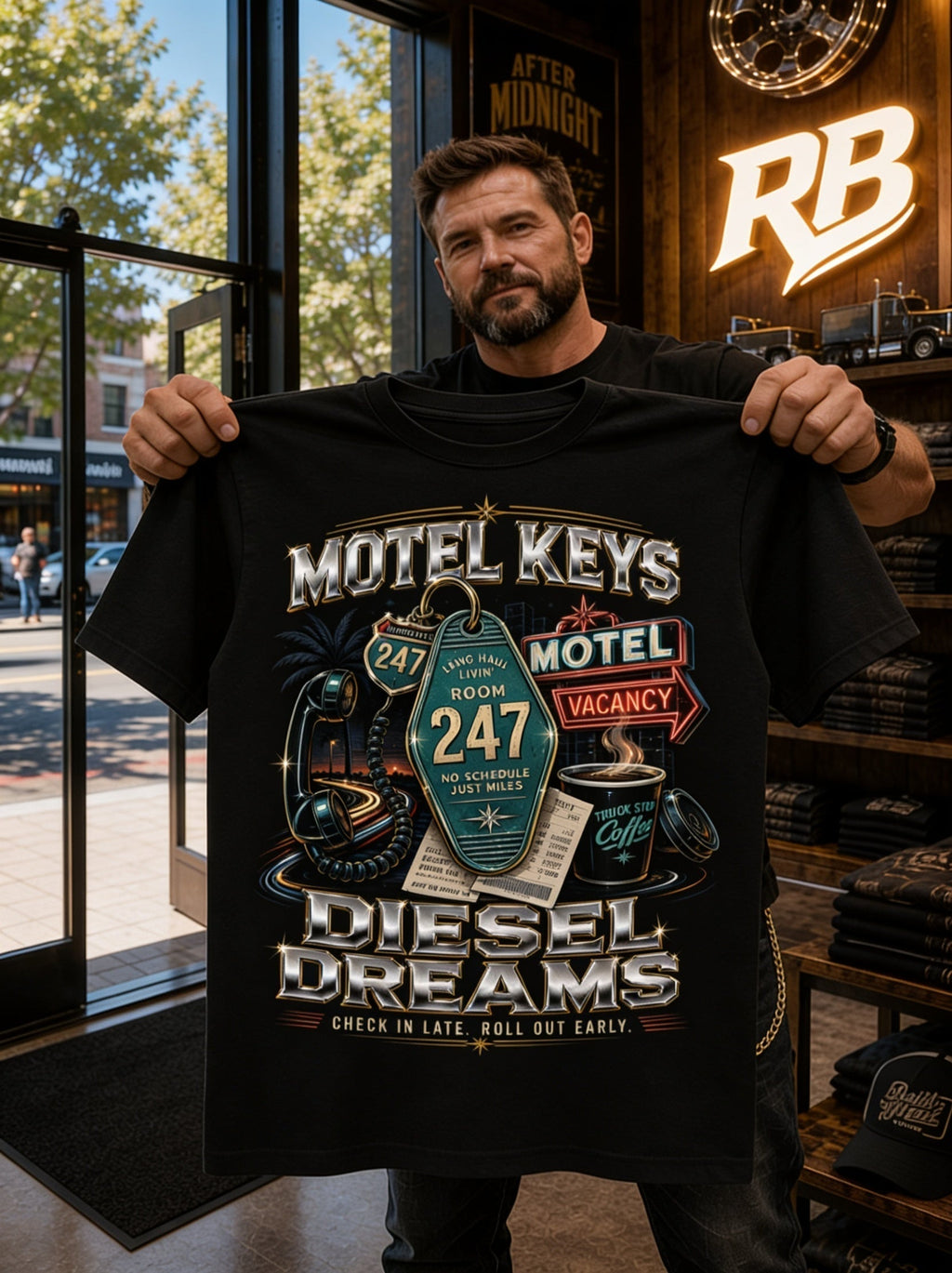 Motel Keys Diesel Dreams – Tee Front
