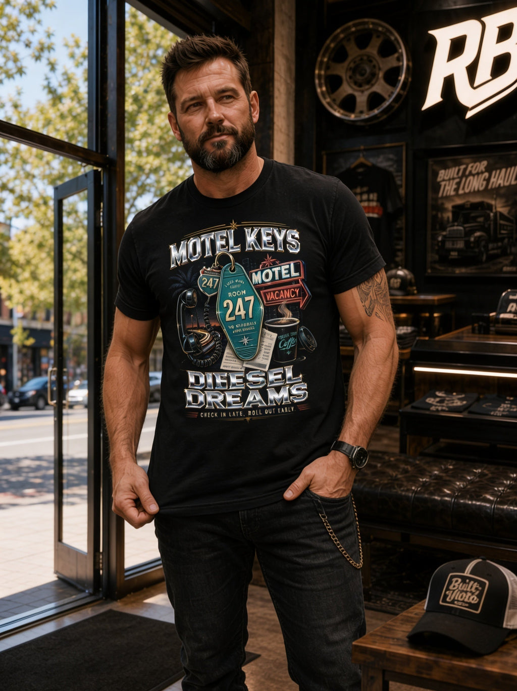 Motel Keys Diesel Dreams – Tee Front