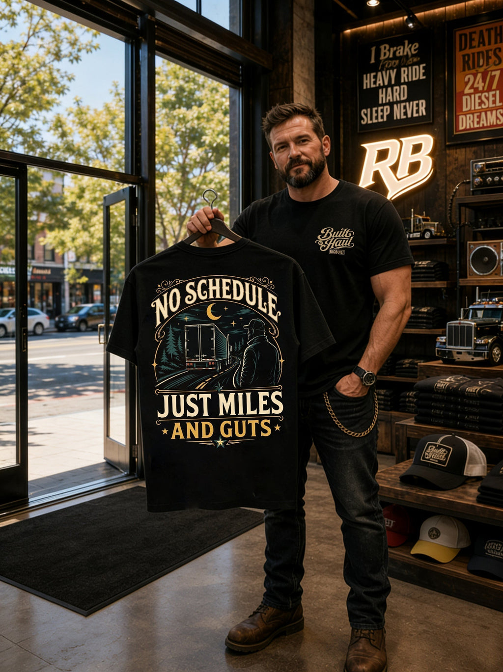 No Schedule Just Miles – Tee Front Back