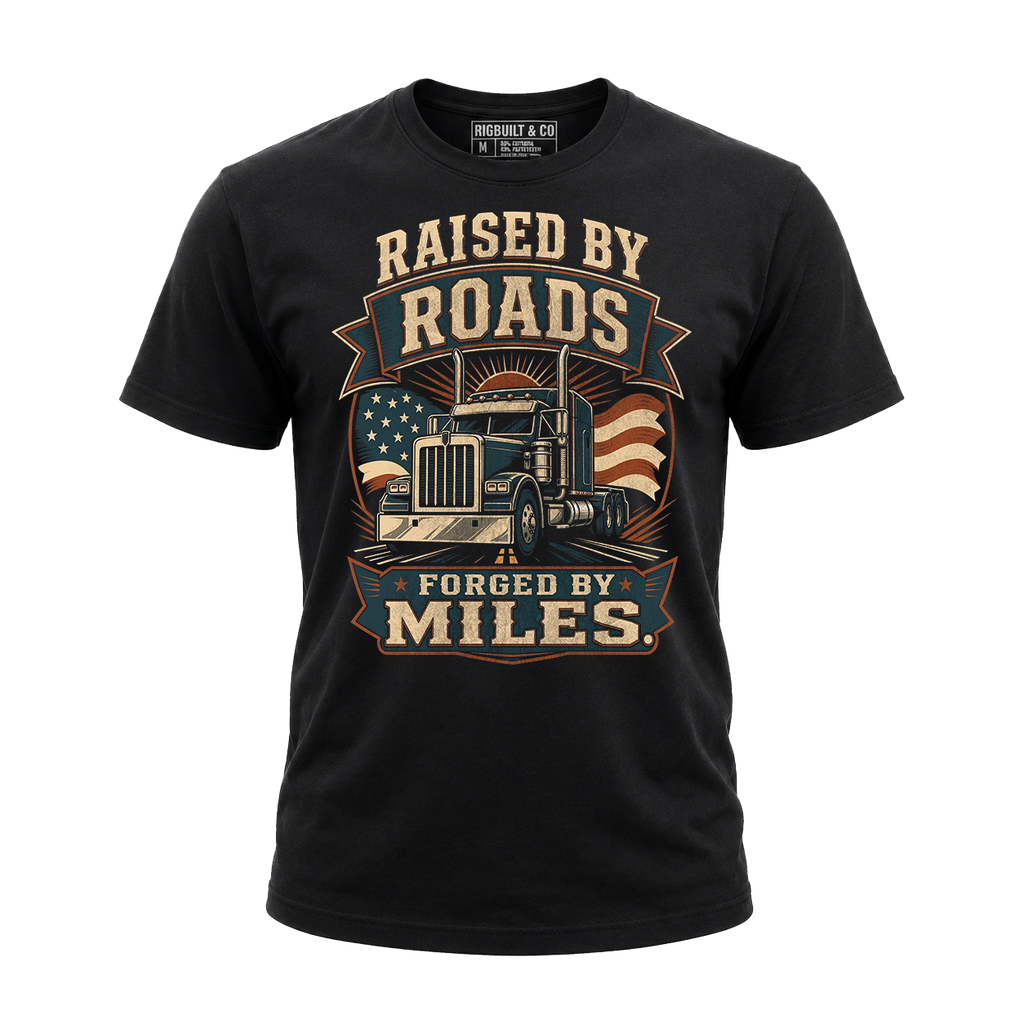 Raised By Roads. Forged By Miles - Tee Front