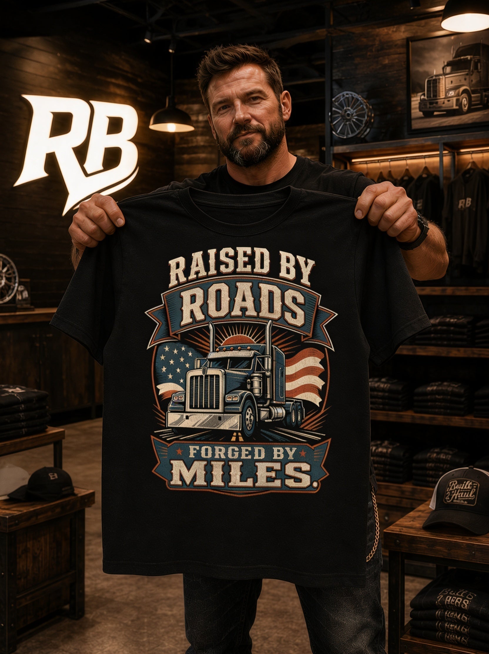 Raised By Roads. Forged By Miles - Tee Front