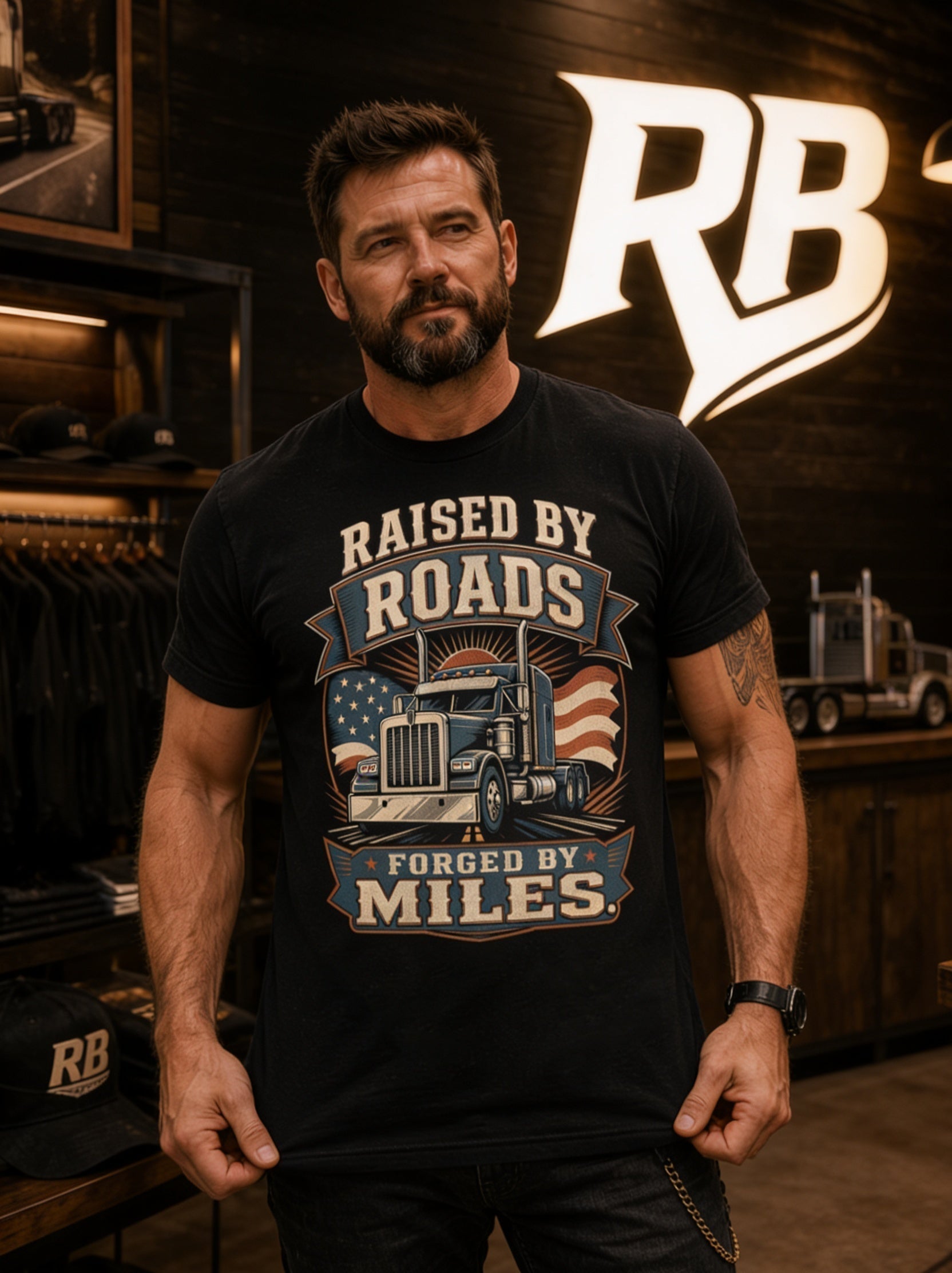 Raised By Roads. Forged By Miles - Tee Front