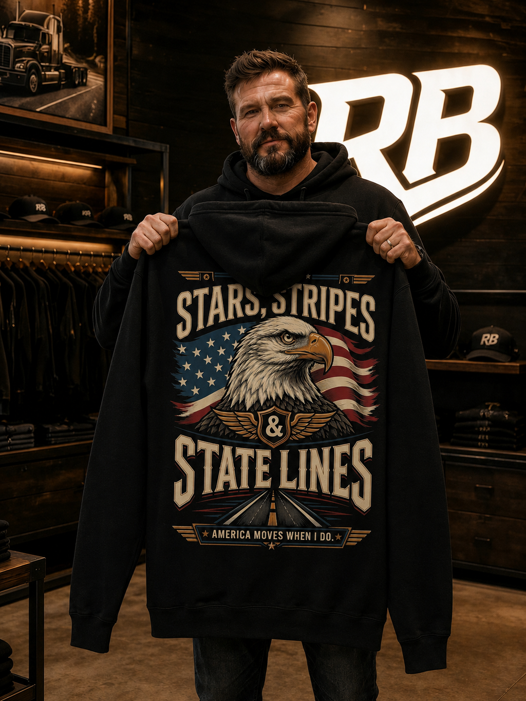 Stars, Stripes & State Lines – Hoodie