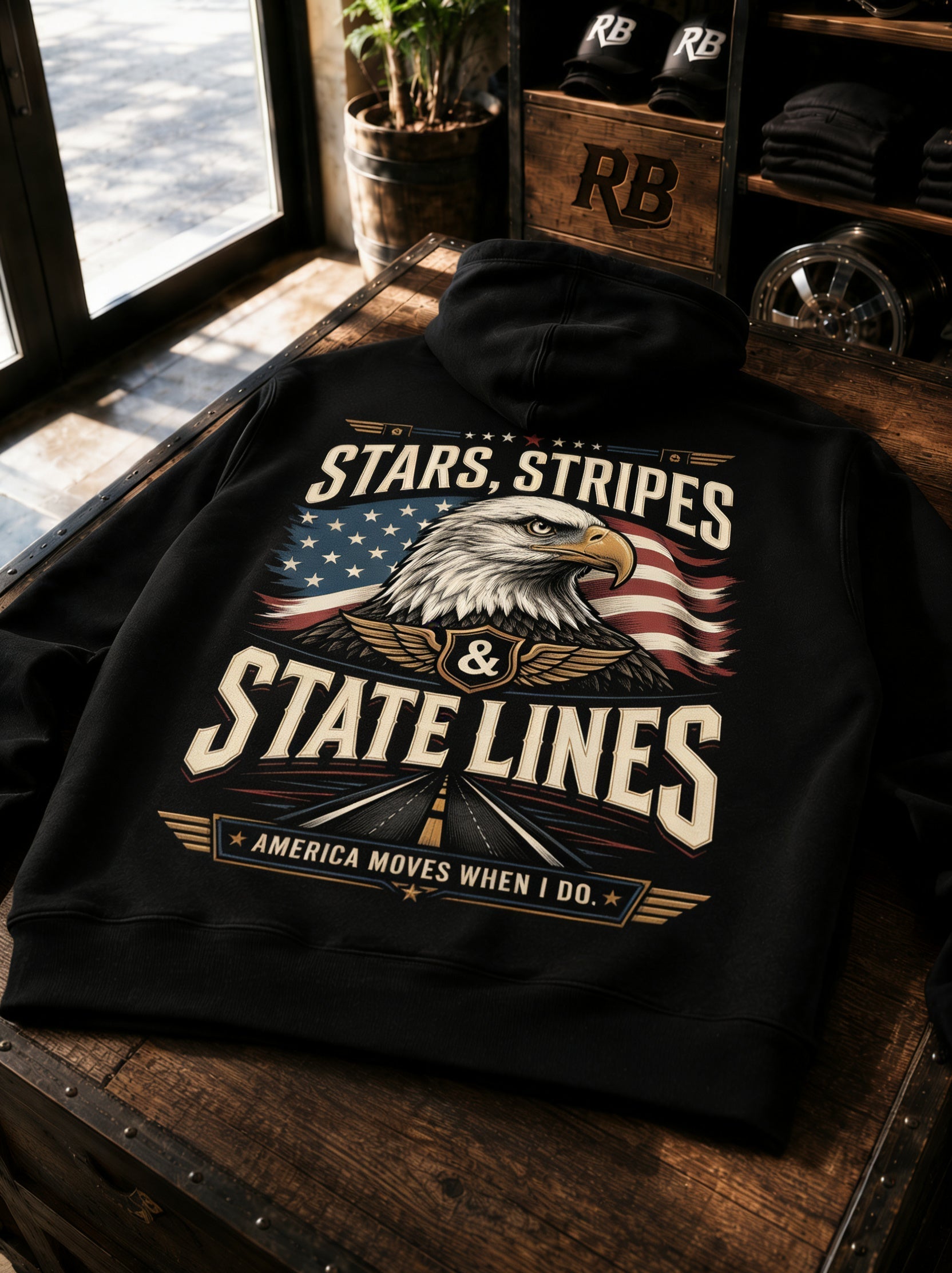 Stars, Stripes & State Lines – Hoodie